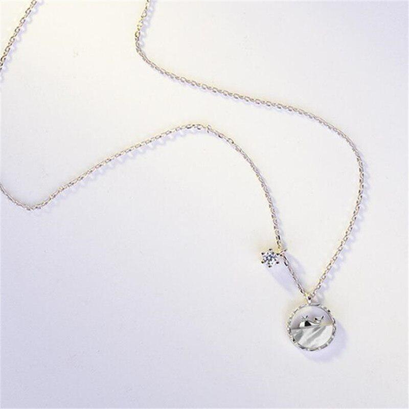 925 пробы стерлингового серебра кристалл кисточка кит круглый кулон бусины ожерелье для женщин девочек ювелирные изделия чокер воротник