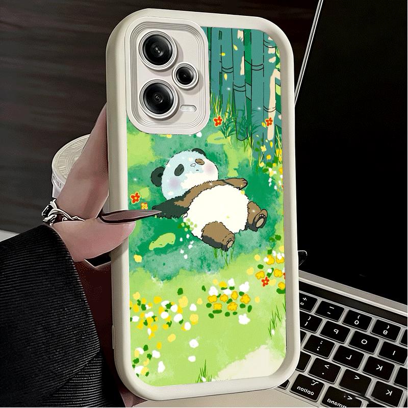 Милый Мультяшный Панда Мягкий Чехол для Телефона для Xiaomi Poco X7 X6 X5 Pro X4 Gt X3 F7 Ultra M8 M7 Redmi 15C 15 14C 13 13C 12 12C 10 10C