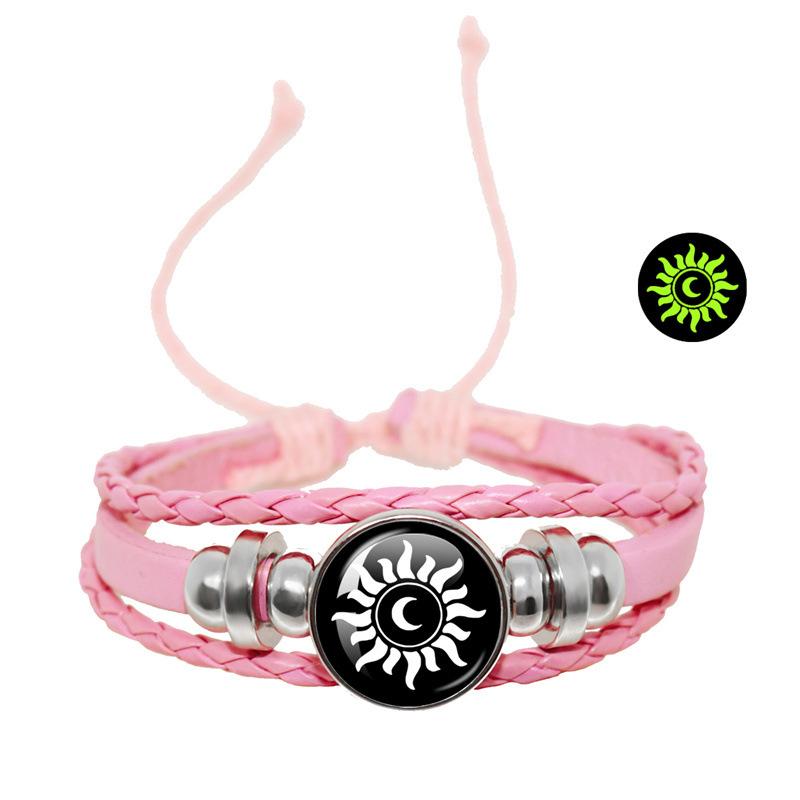 Простые светящиеся браслеты из кожи Sun Moon, ручная работа, парные браслеты, ювелирные изделия для женщин и мужчин, для влюбленных, подарок на День святого Валентина