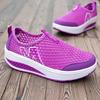 Women's Mesh Slip-On Platform Shoes - Spring/Summer Breathable Casual Sneakers with Thick Sole