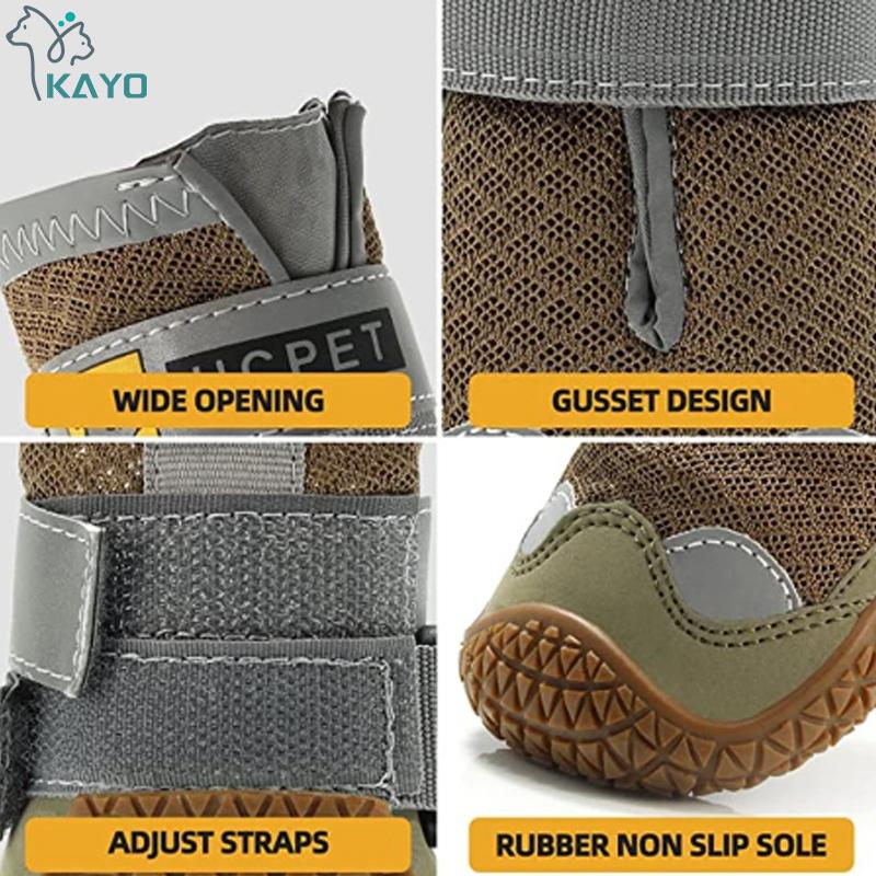 4 шт./компл. обувь для собак, светоотражающие водонепроницаемые сапоги для собак, теплые сапоги для снега и дождя, нескользящие носки для домашних животных, обувь для средних и больших собак