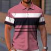 Men's  Golf Shirt Casual Sports V Neck Ribbed  Collar Short Sleeve Fashion Casual Solid Color Plain Spring & Summer Regular Fit