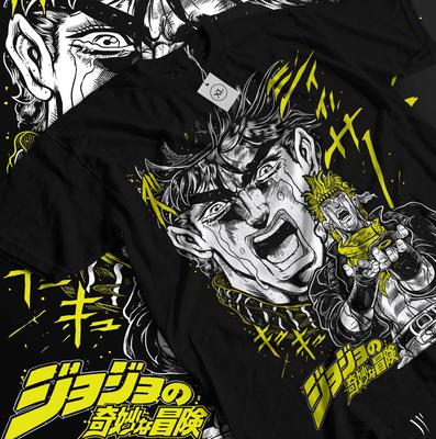 Футболка Jojo's Bizarre Adventure Аниме Унисекс с Графическим Дизайном Черная