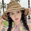 Мягкая женская новая полосатая соломенная шляпа ручной работы, женская маленькая свежая широкополая шляпа от солнца ручной работы