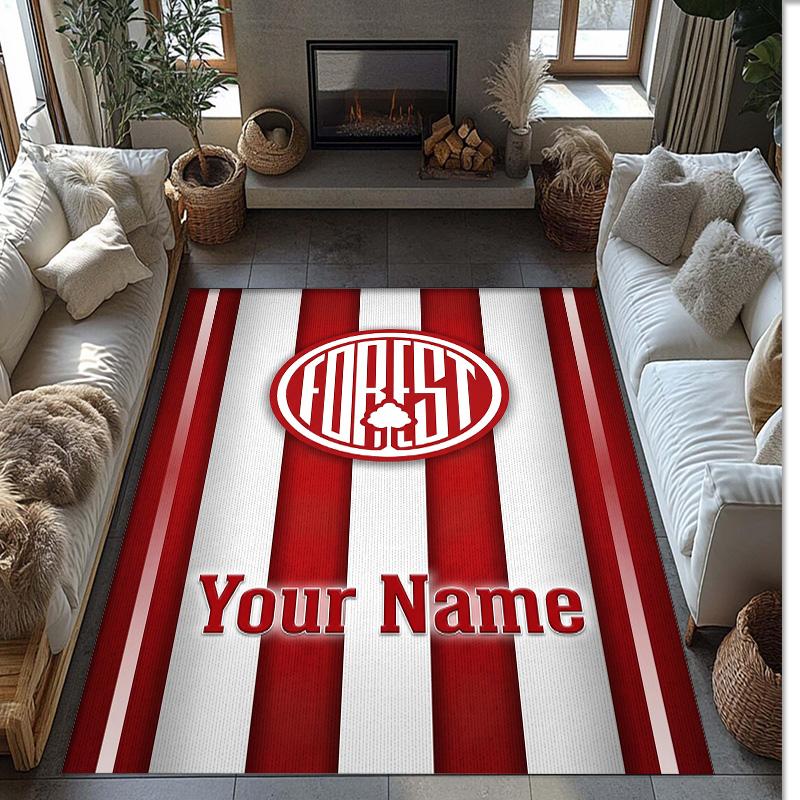 Nottingham Forest FC Printed Crystal Velvet Rug Non‑Slip Crystal Velvet Carpet For Sofa Bedroom Indoor Home Decoration