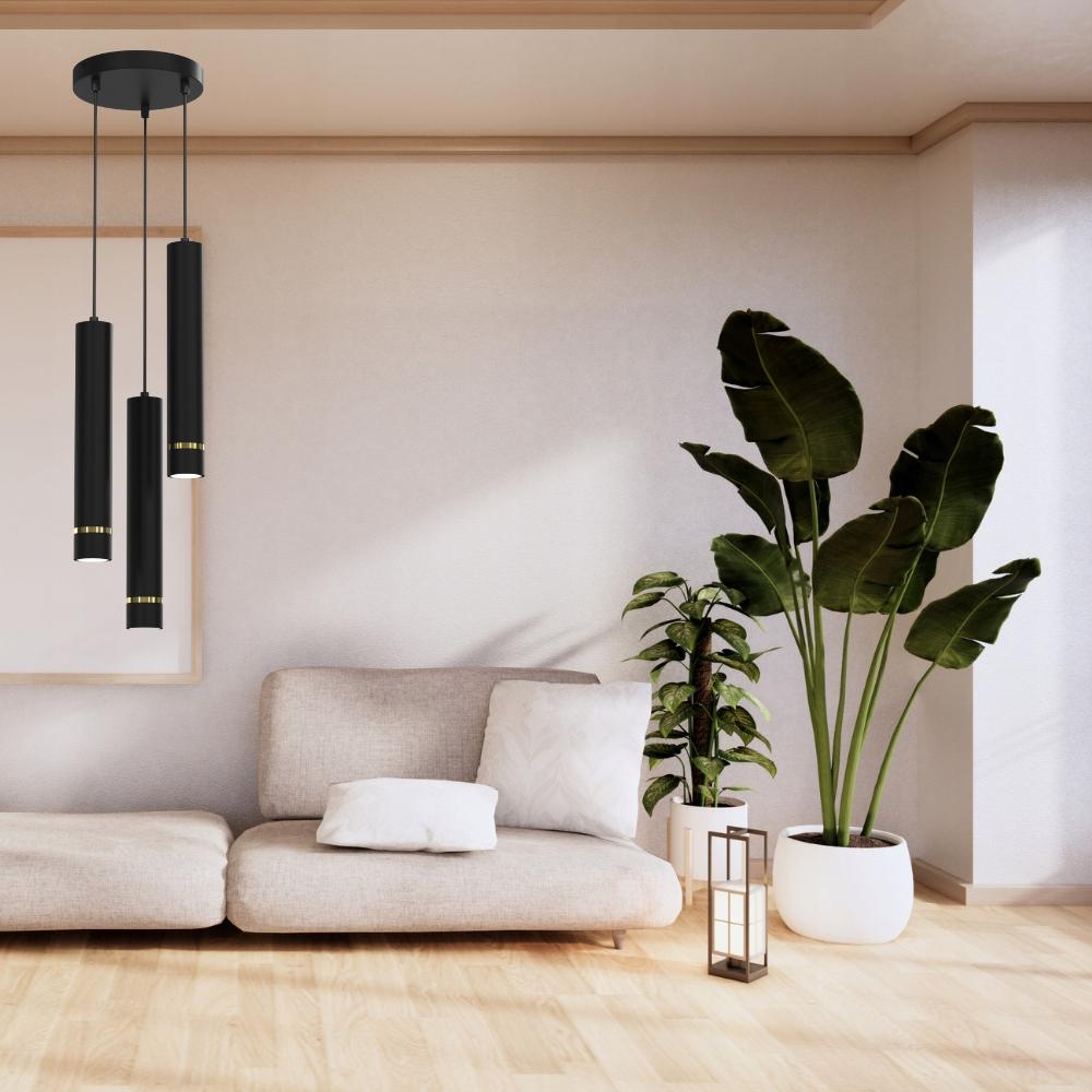 Lampa sufitowa wisząca sople tuby potrójna