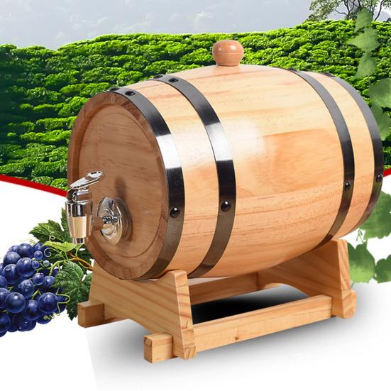 Дубовая бочка для вина 1/1,5/3 л с подставкой, винтажная бочка для выдержки виски, диспенсер, деревянная бочка