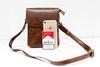 ZAZALAND Mini Shoulder Bag with Belt Detachable Shoulder Brown Pouch, Strap, 2-Way, Leather,