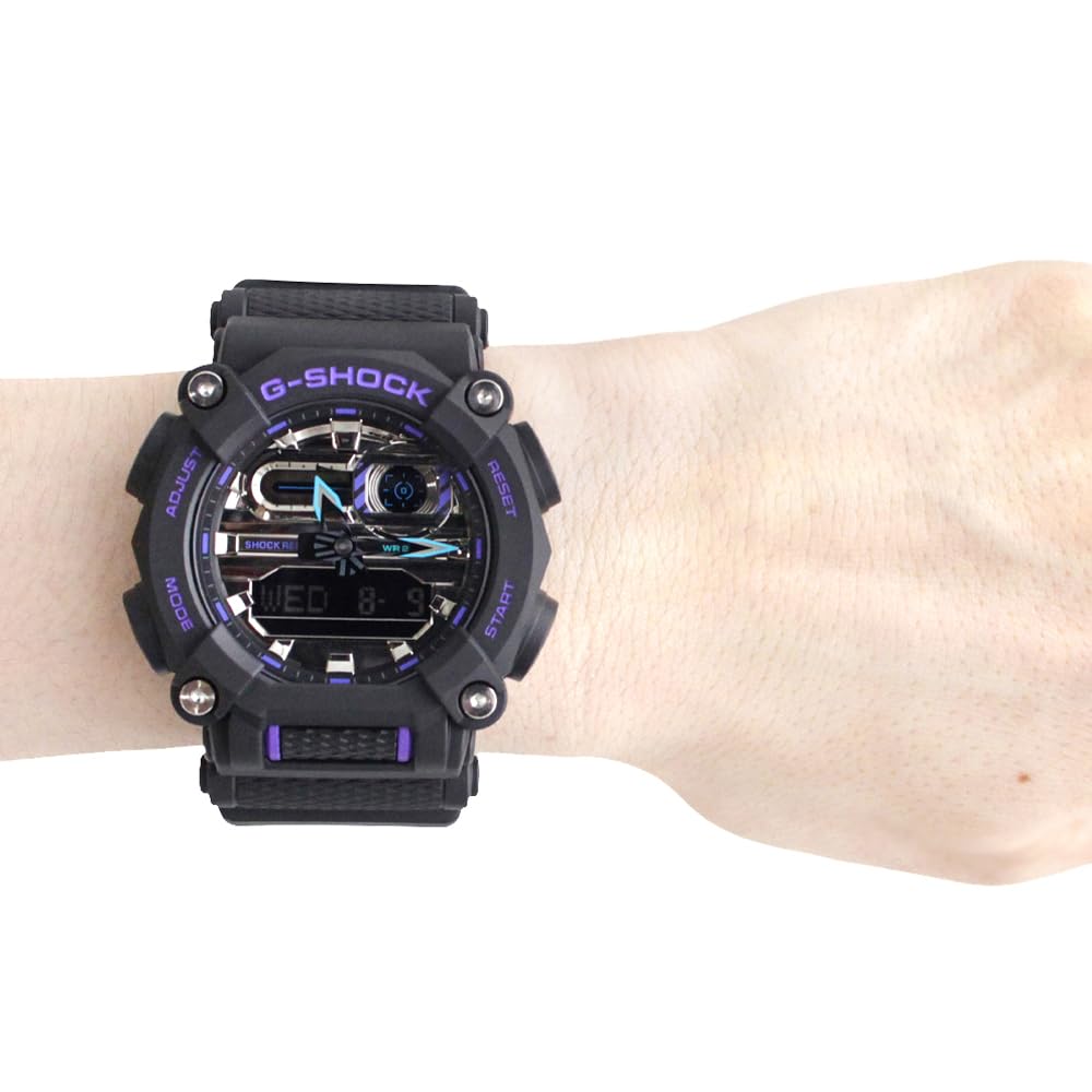 Casio Series Waterproof Quartz G-Shock GA-900 Men's Watch, Analog-Digi, Black/Silver, GA-900AS-1A