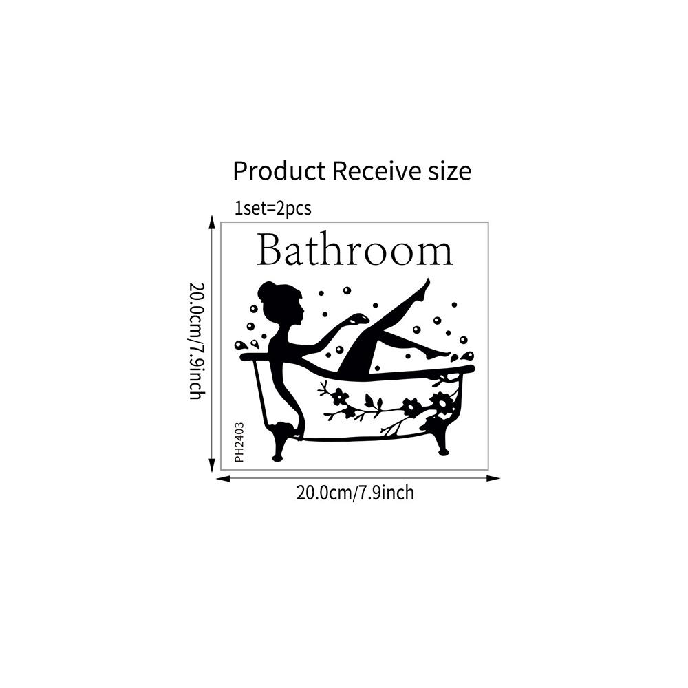 Wall Window Decor Stickers Removable Bathroom Art Decal Door Stickers Bath Time Vinyl Door Sticker Self Adhesive PVC Wall Decal
