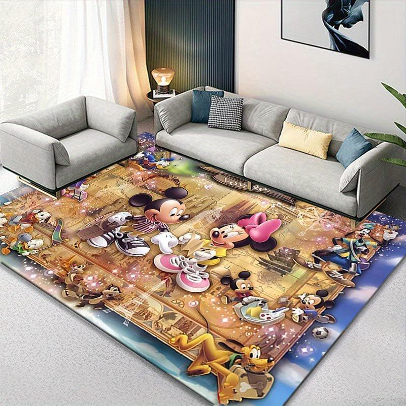 1 шт. Ковер с рисунком Микки Мауса и Минни от Disney, Ковер для зоны, Нескользящий ковер, Ручная стирка, Коврик для пола, Подходит для гостиной, спальни, домашнего декора