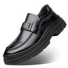 2025 Spring Autumn New Designer Cow Leather Dress Shoes for Fashion Solid Color Platform Loafers Male Black Casual Work Shoe Man