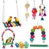 Small Ladder Stand Swing Suspension Bird Toy Set Metal Rope Bird Cage Accessories Parrot Toys
