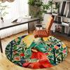 1pc Garden Nature Round Chair mat office Area Rug - Non-Slip, Floor Mat for Office, Bedroom, Ideal home decor gift p0105121