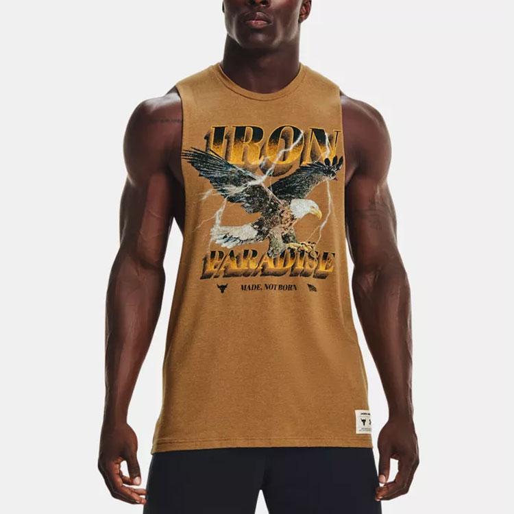 Under Armour Майка-топ для тренировок с логотипом Project Eagle, мужская, антично-коричневая 1369609-277