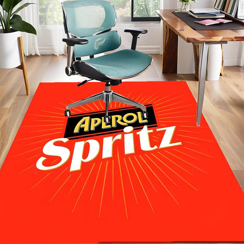 Aperol Spritz Polyester Carpet, Soft Indoor Mat for Office Chair, Living Room, Computer Desk - Decorative Home Office Rug Design
