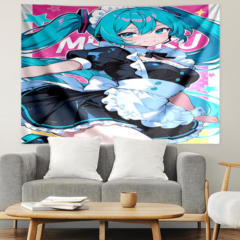 Hatsune Miku Print Tapestry, Lightweight Wall Hanging, for Bedroom, Dorm, Living Room, Home Art Decor, Birthday Christmas Gift