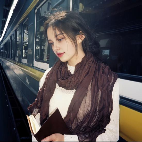 Women Scarf Retro Pleated Design Thin Scarf Soft Flax Shawl Scarf Daily Wear Outdoor Activities Versatile Accessory