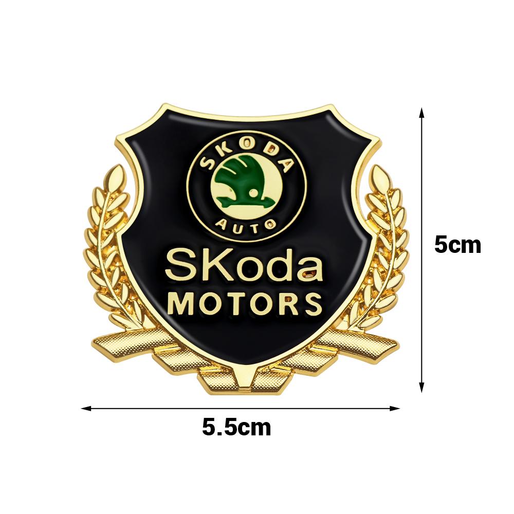 AAAJJ1 1/2Pcs 3D Metal Car Body Window Sticker Auto Decor Accessorie For Skoda Kodiaq Octavia Enyaq Kamiq Scala Rapid Superb Karoq Yeti