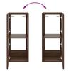 Wall Mounted TV Cabinet with LED Lights Brown Oak Effect 12 x 13.8 x 27.6 in (30.5 x 35 x 70 cm)