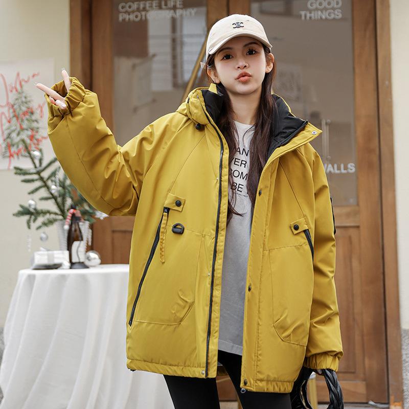 Thickened warm outdoor jacket with cotton jacket women's new autumn and winter cotton-padded jacket couple tooling cotton-padded jacket