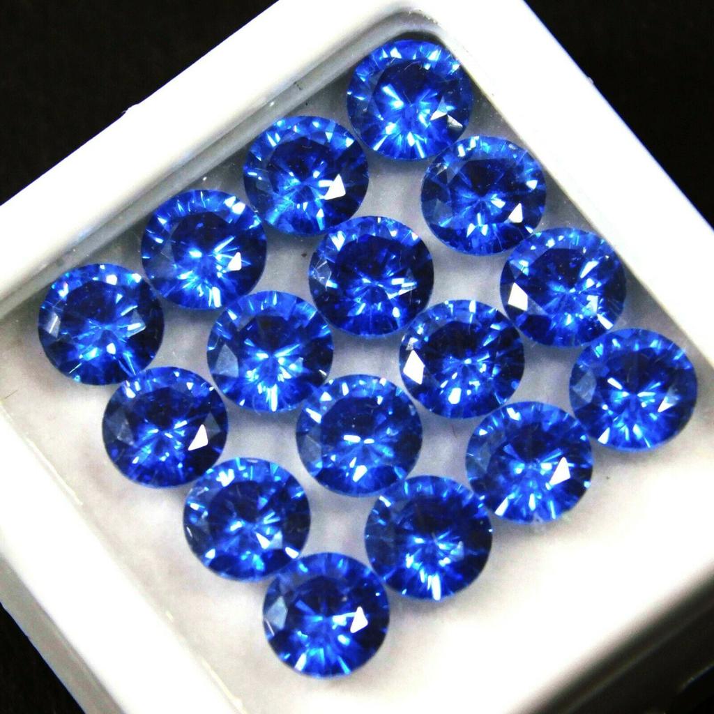 Natural CEYLON Blue Sapphire 16 Pcs Round Cut 5x5mm Loose Gemstone Lot