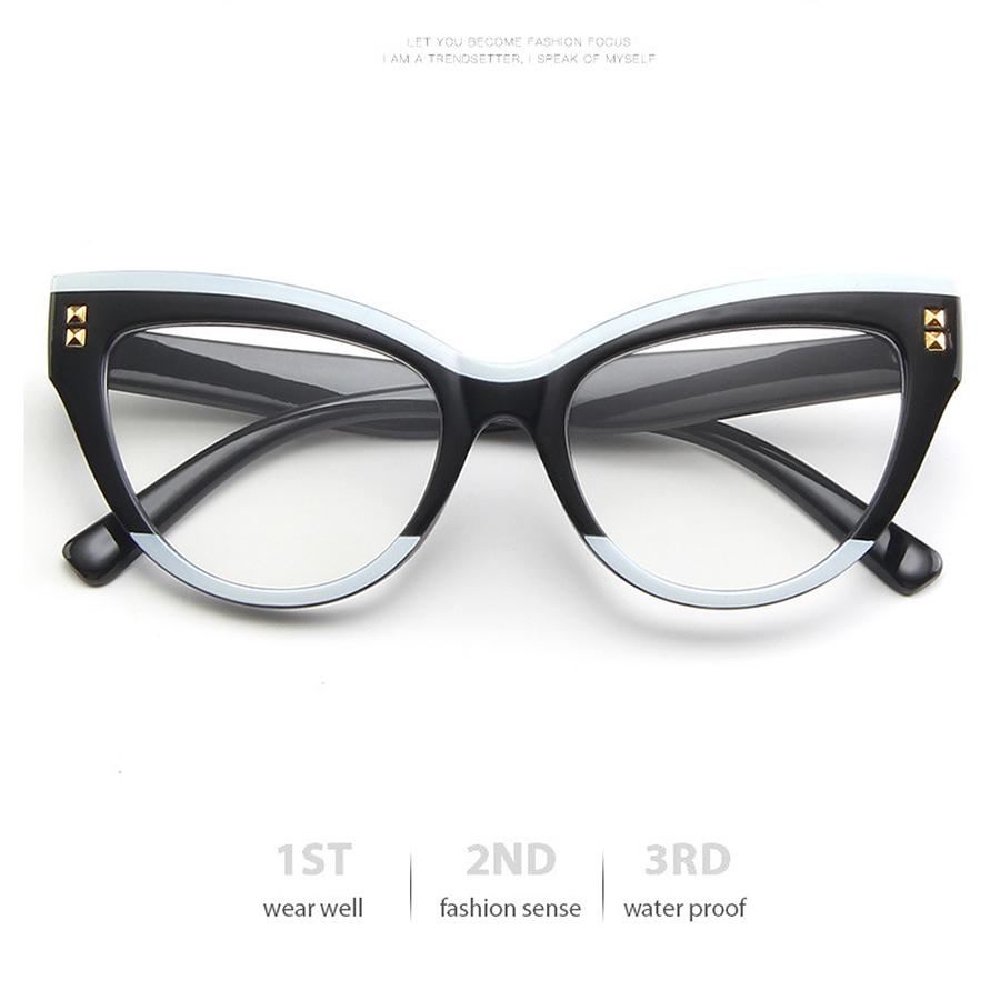 Оправа очков «кошачий глаз» Модные линзы с защитой от синего света Женские ультралегкие большие оправы INS Trend Eyewear Модные украшения