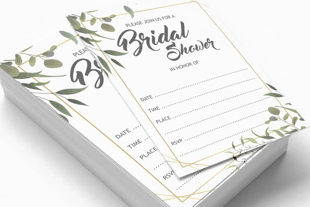 Inkdotpot 30 приглашений на девичник. Зелень. Приглашения на свадьбу в стиле «заполнение». Пустые.