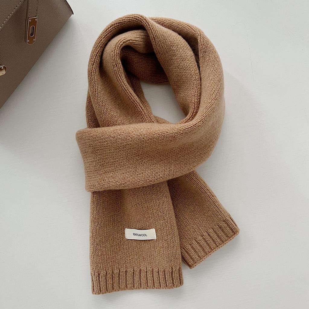 Selected Australian Pure Wool 100% Wool Scarf Solid Color Versatile Women'S New Winter Warm Knitted Scarf