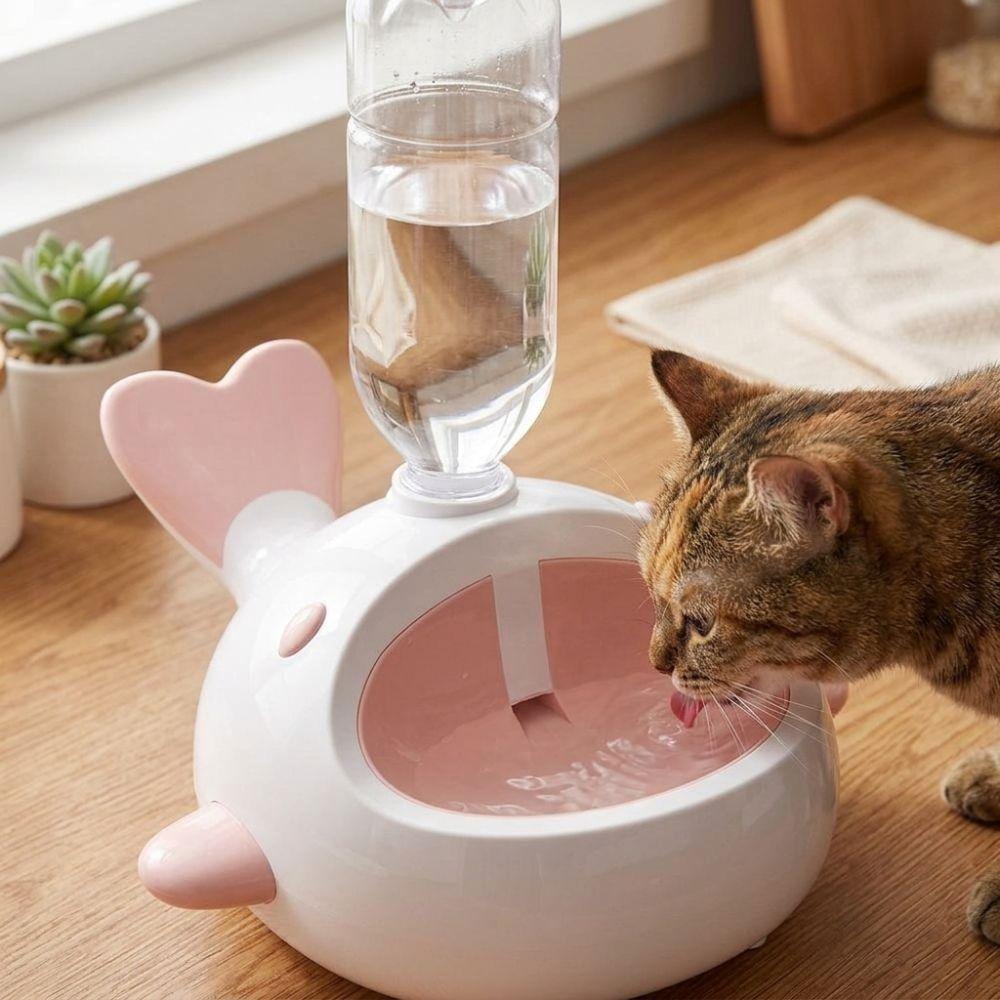 Whale-Shaped Gravity Automatic Pet Water Leak Proof Pet Drinking Station Bottle Adapter