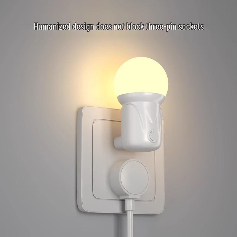 Plug-in LED Night Light: Soft, Energy-Saving, Eye-Friendly Bedside Lamp for Children and Baby Feeding.