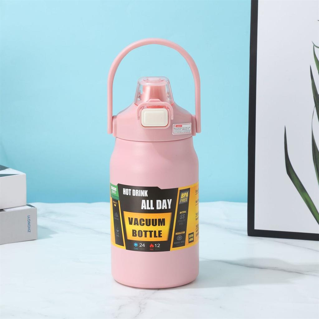 Портативная термокружка из нержавеющей стали 304, термос, термос, бутылка для холодной и горячей воды для спорта с трубочкой