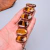 Natural Tiger Eye Copper Electroformed Statement Sacral Chakra Bracelet Jewelry V-75