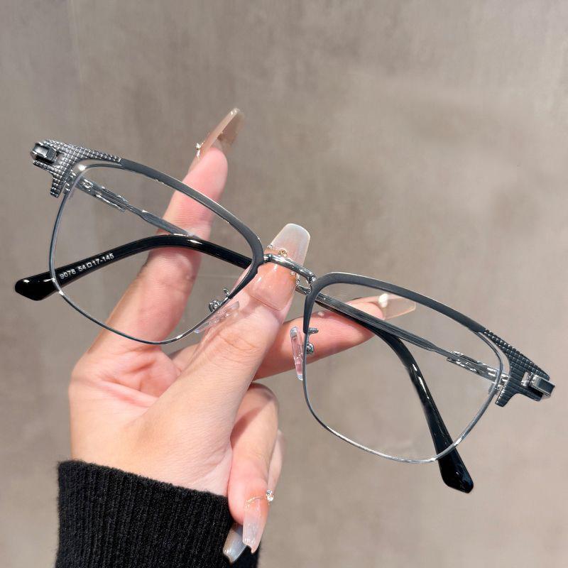 New Half-frame Glasses Myopia Glasses Frame Can Be Matched With Degree And Anti-blue Light MH9078
