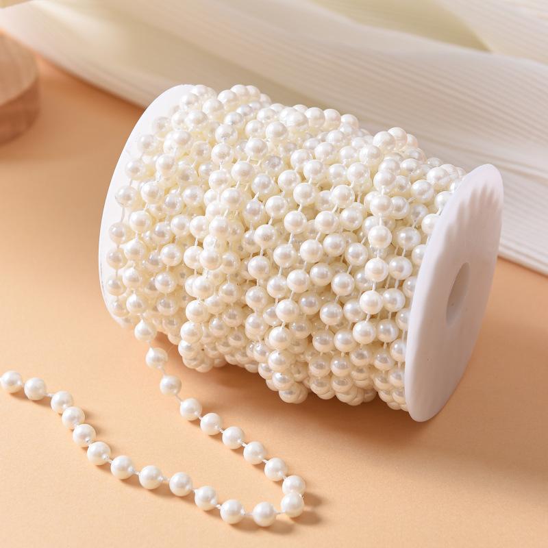 5m Artificial Pearl Beads Chain for Bouquet Gift Packaging Wedding Party Decor DIY Jewelry Craft Clothing Sewing Accessories