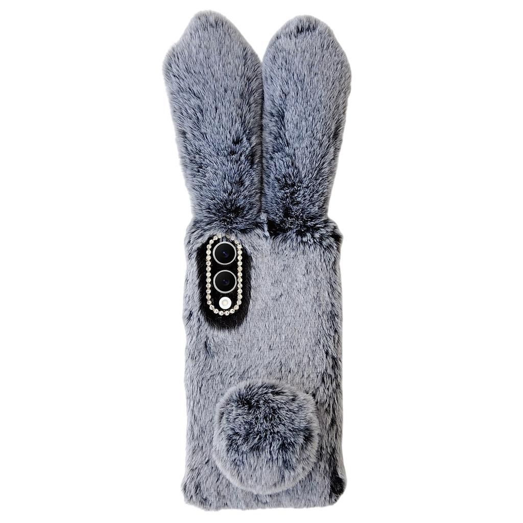 For Samsung Galaxy S25 Edge Case Plush Cute Bunny Winter Fluffy TPU Phone Cover