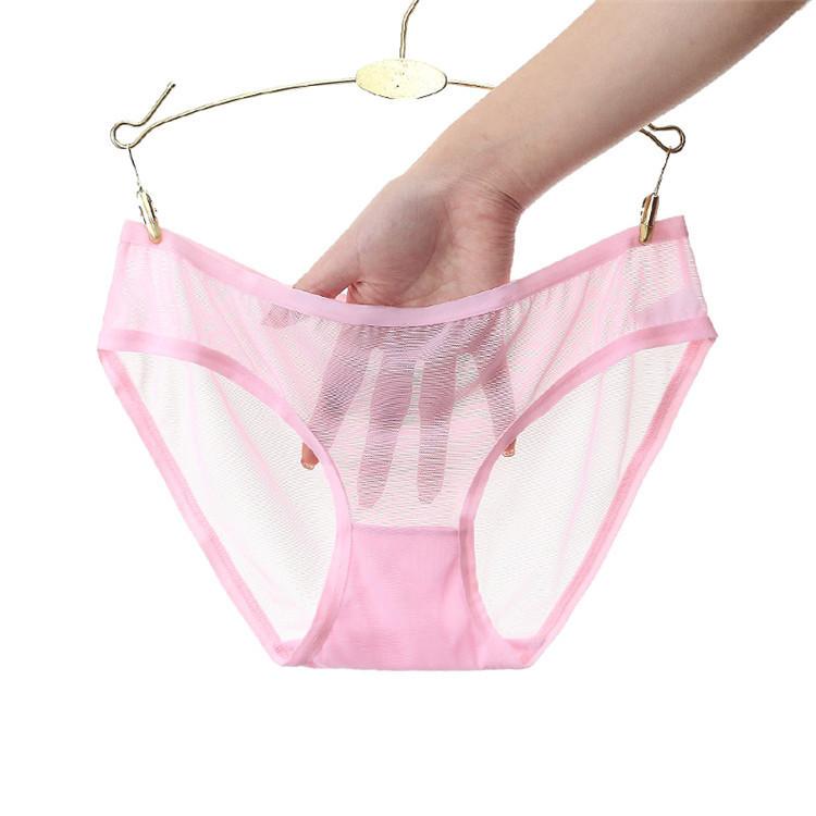 Low Waist Transparent Mesh Briefs Sexy Underwear Cute Panties for Women