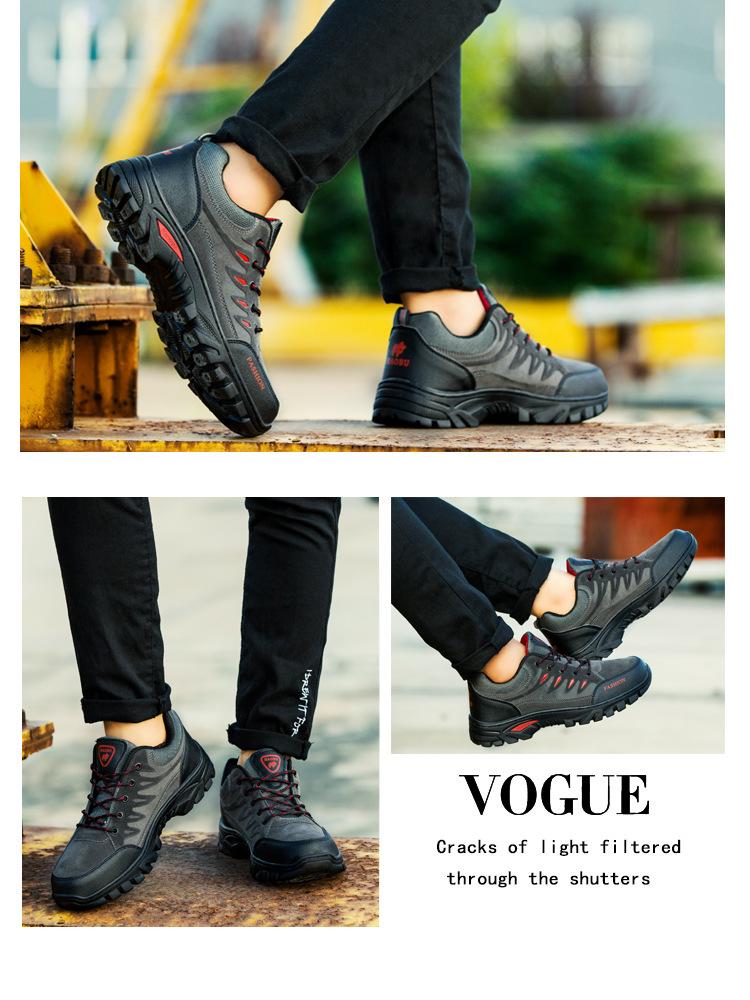 Мужские нескользящие походные ботинки в рабочем стиле — повседневные кроссовки на толстой подошве со шнуровкой для активного отдыха на весну и осень