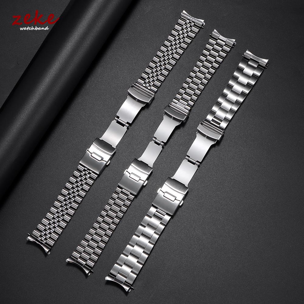 Прочный ремешок для часов из нержавеющей стали для Seiko 5 SKX009/007 для Oyster для Jubilee Изогнутый конец Часы 18 мм 20 мм 22 мм Мужской спортивный ремешок
