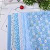 7Pcs Blue floral pattern Fabric Bundle Quilting Fabric  Hand quilt production
