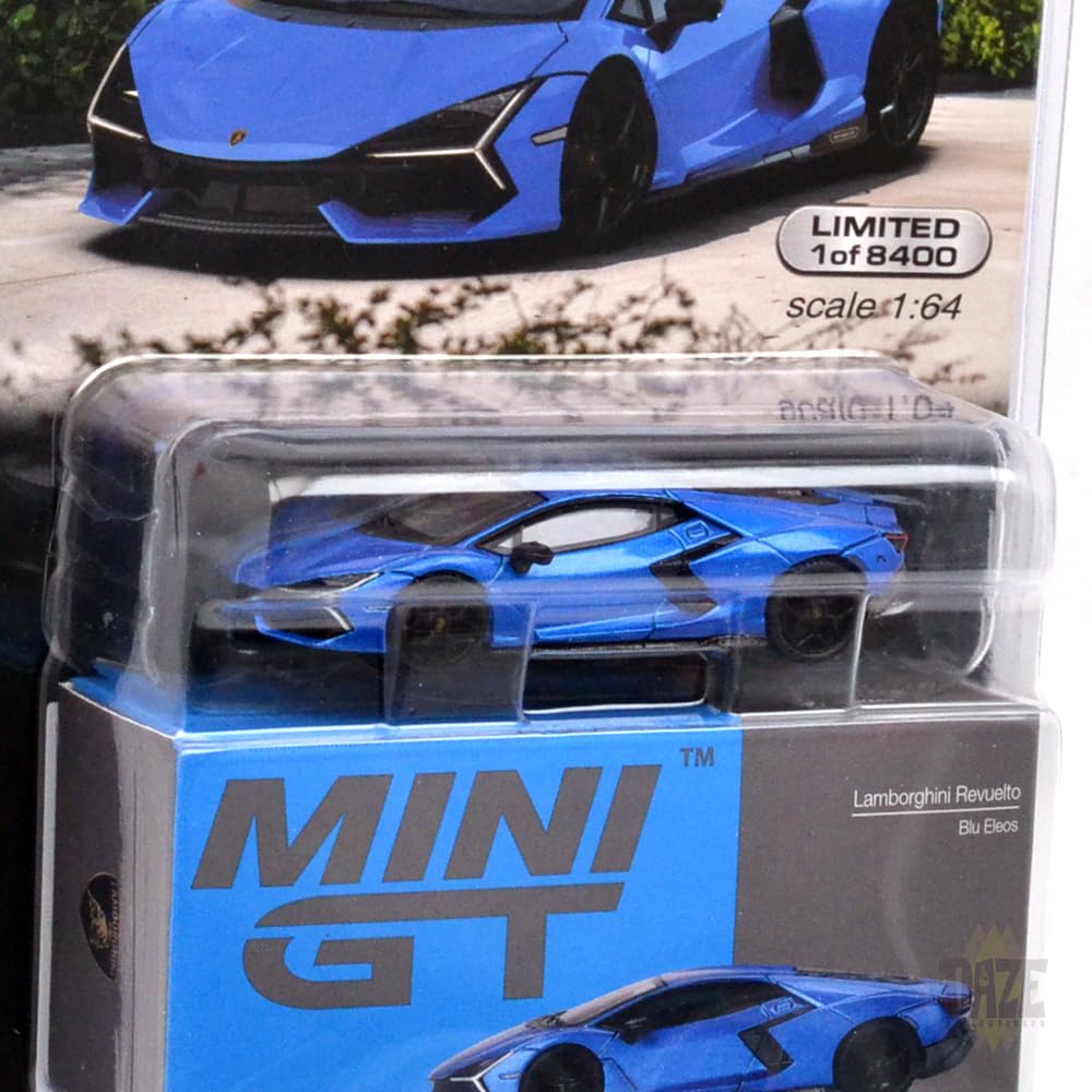 MINI GT Масштаб 164 MiJo EXCLUSIVE - LAMBORGHINI REVUELTO (БЛУ ЭЛЕОС) Эксклюзив от MiJo