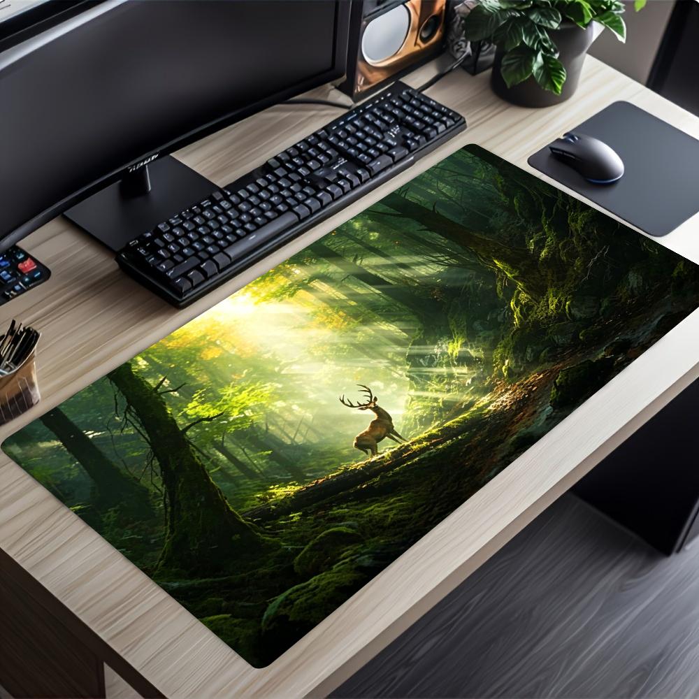 Forest Sunshine Bucks Mousepad Speed Office Desk Accessories Gaming Mats Carpet Mouse Mat Desk Pad Computer Desk Decorating Rug