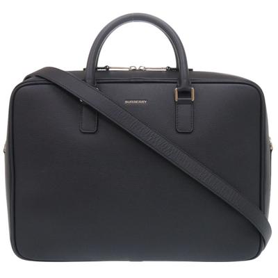 Used AUTHENTIC 8094243 2WAY Briefcase Business Bag Dark Navy Leather