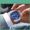 Meibo Men Steel Band Quartz Watch With Calendar For Office And Daily Wear