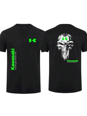 Мужская Женская Футболка Повседневная Футболка Kawasaki Racing Команда Demon Claw Футболка Графическая Оверсайз Спортивные Топы Дышащая Уличная Одежда