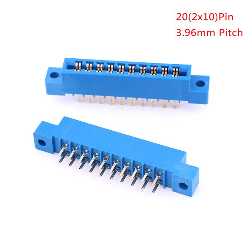 1X разъем для торца карты, двухрядный, 2X10, 20-контактный, шаг 3,96 мм, гнездо для пайки
