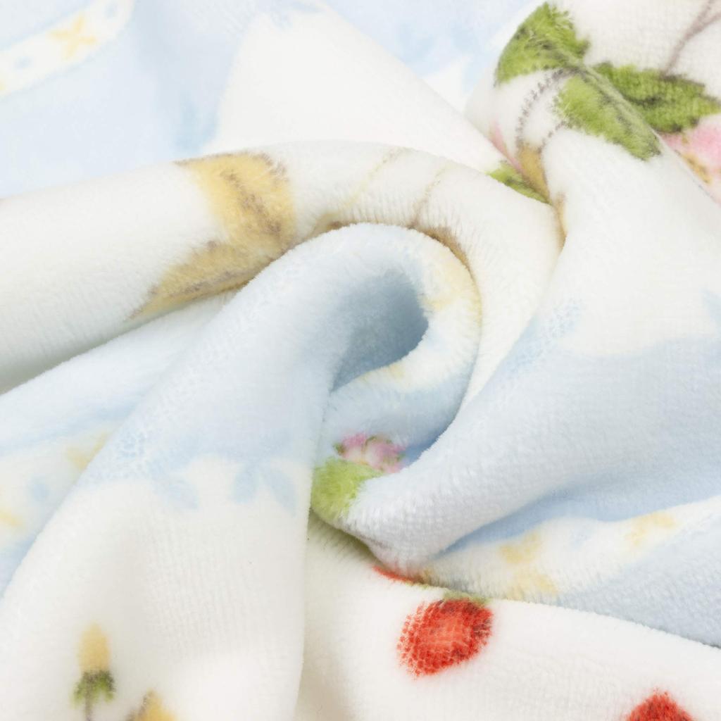 Nishikawa Wedgwood Wild Strawberry Cotton Blanket, Single, 100% Cotton, Made In Japan, Blue, FQ00101005B