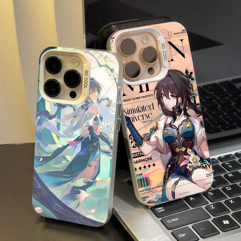 Чехол для телефона Honkai Star Rail Руан Мэй для iPhone 17 17Air 16 15 14 13 12 11 Pro Max Plus Цветной Серебристый