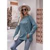 Autumn and Winter Women's Blouse Solid Color Round Neck Pit Stripes Abrasion Slit Fashion Button Long Sleeve Tops