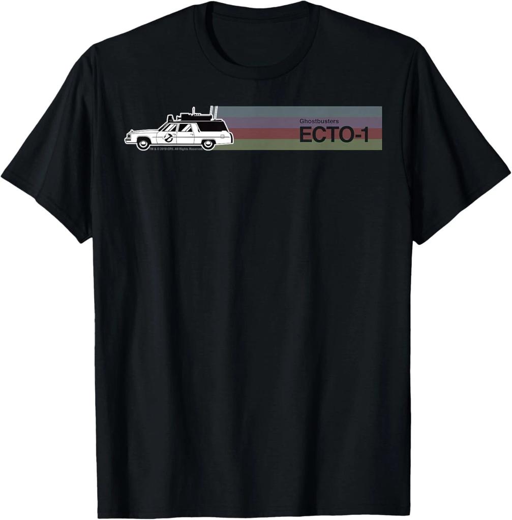 Футболка Ghostbusters ECTO-1 с красочным полосатым радужным портретом